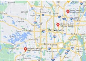 National Guard 34th Expeditionary Force Aviation Brigade  206 Airport Road St. Paul, MN 55107 9 miles from Lake