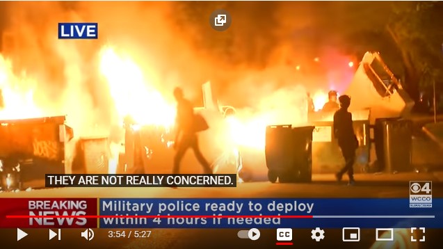 While miles of Minneapolis and St Paul continued to burn.